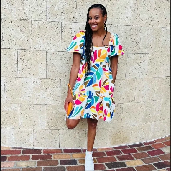 Target | Dresses | Womens Botanical Print Puff Sleeve Mini Dress Tabitha  Brown For Target | Poshmark